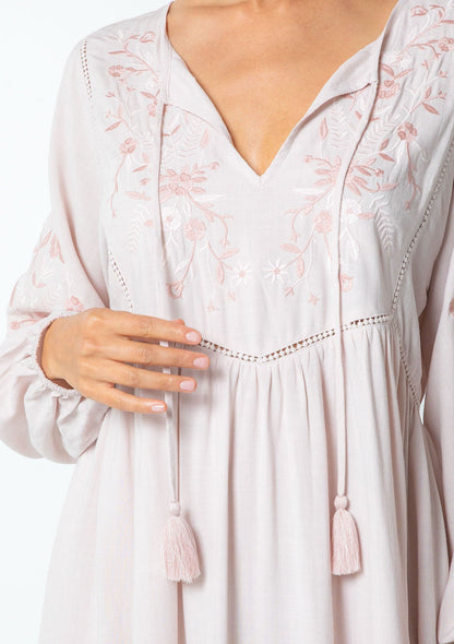 Malin Embroidered Mini Dress
