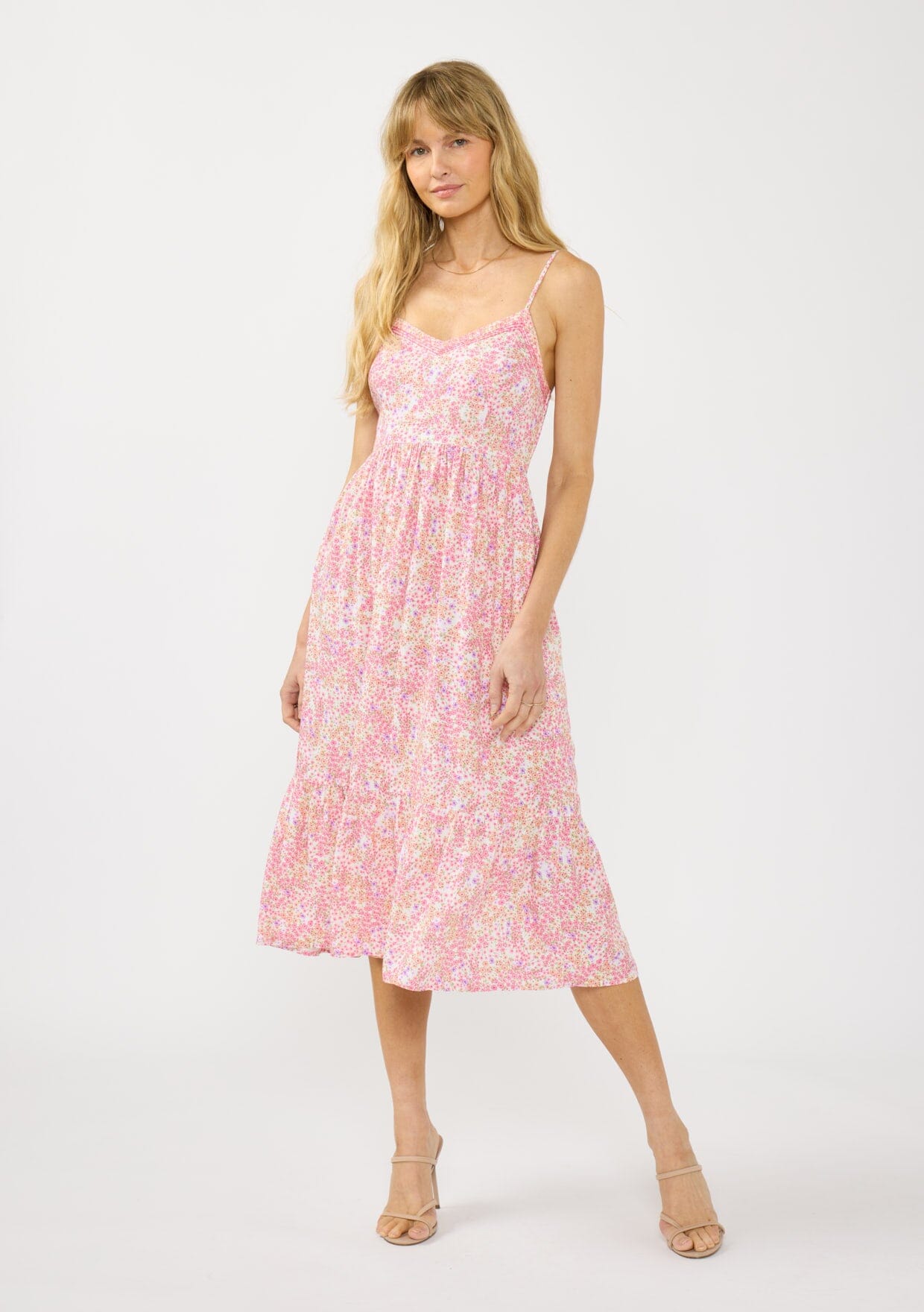 Sunlit Petal Midi Dress