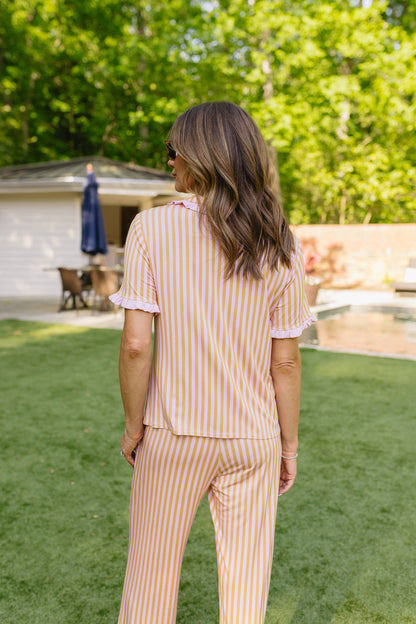 Summertime Stripes Adult Pajama Set - Top & Pants