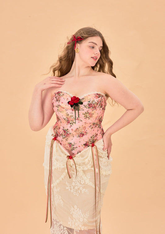 （US Exclusive）Curve & Plus Rose Sous La Lune Corset Dress