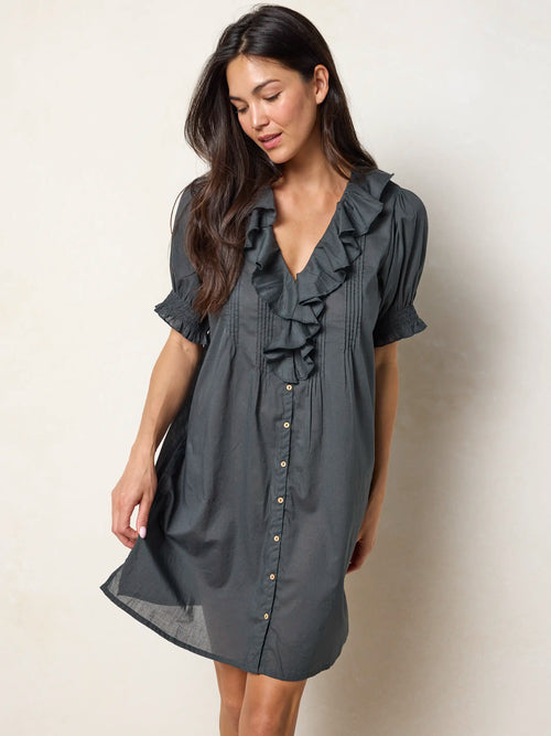 My Favorite Cotton Mini Dress - Charcoal