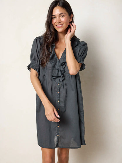 My Favorite Cotton Mini Dress - Charcoal
