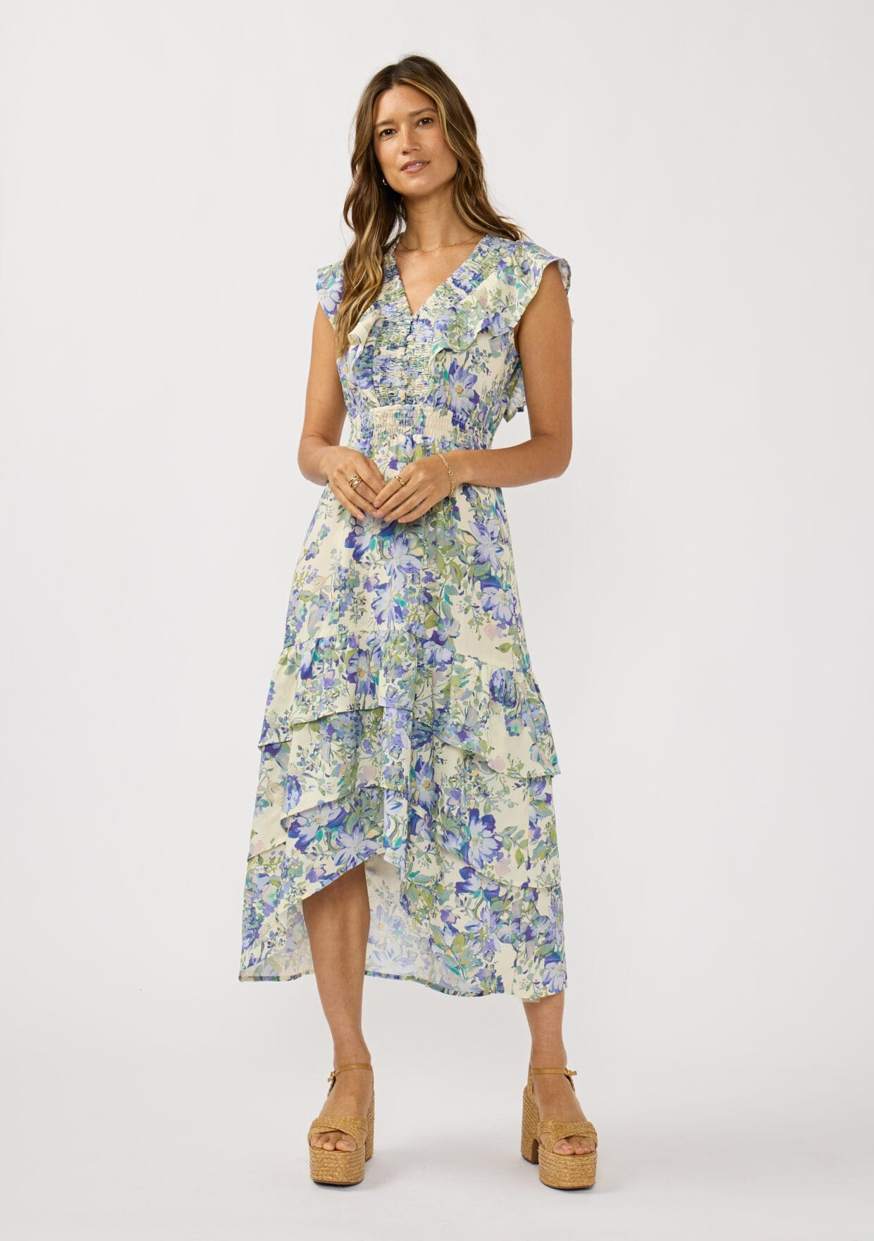 Marla Ruffle Midi Dress