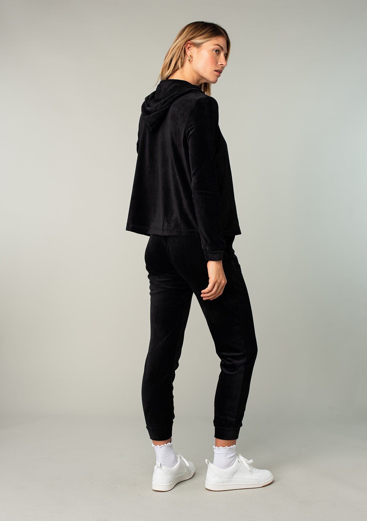 Joey Velour Zip-Up Hoodie