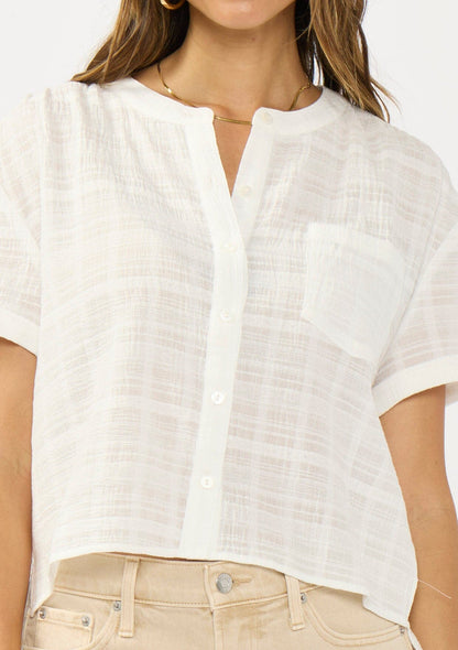 Rosine Button Front Top