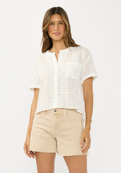 Rosine Button Front Top