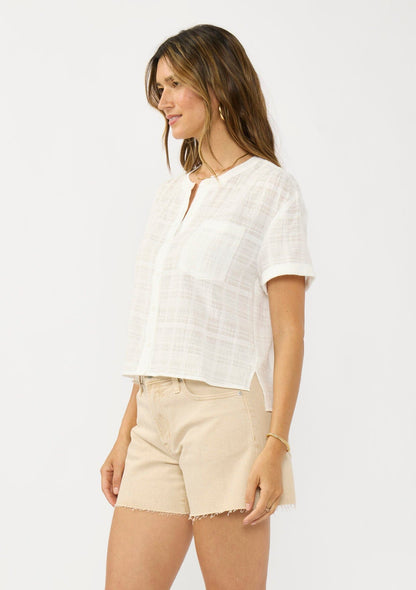 Rosine Button Front Top