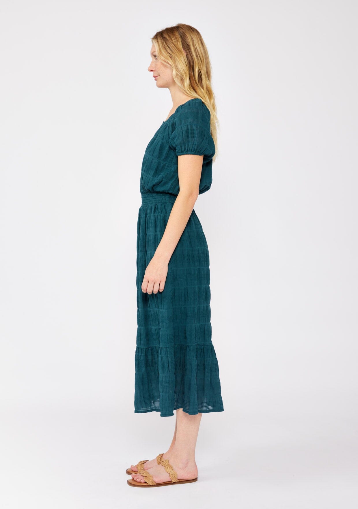 Midnight Teal Midi Dress