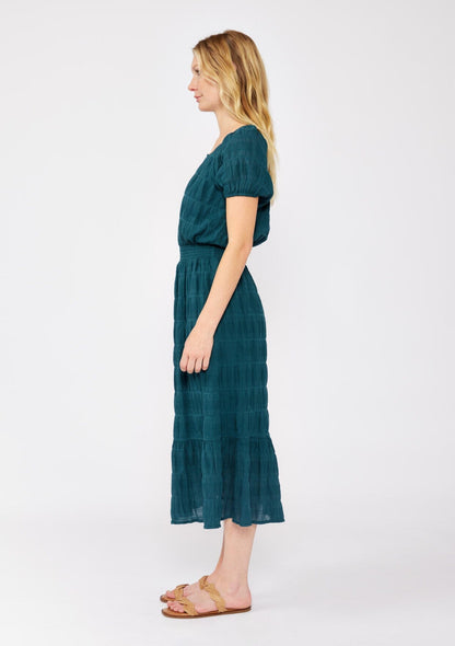 Midnight Teal Midi Dress