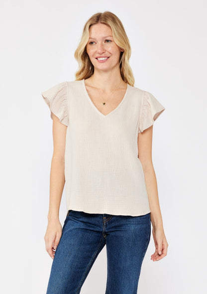 Simple Elegance Ruffle Sleeve Top