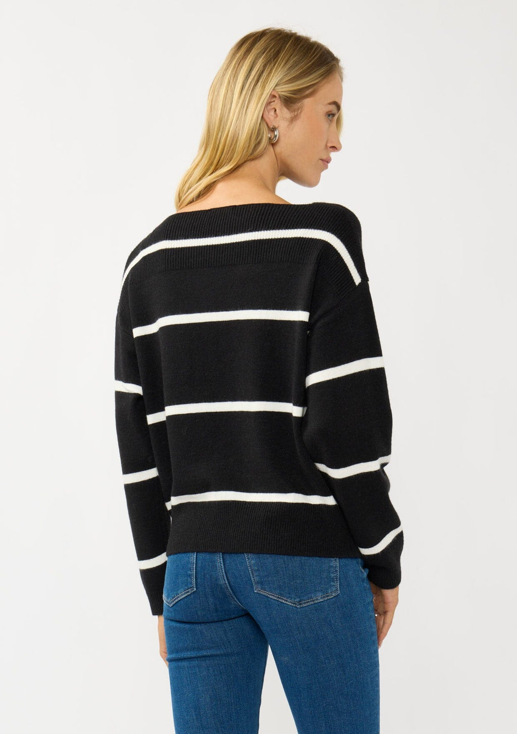Serena Stripe Boat Neck Pullover