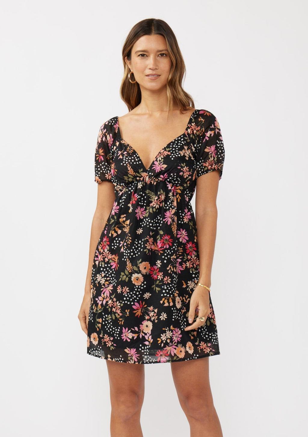 Garden Affair Puff Sleeve Mini Dress