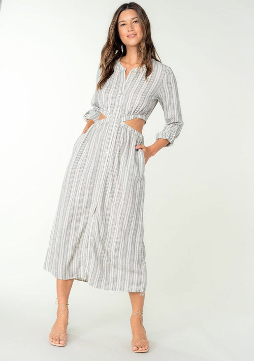 Fallon Cutout Striped Midi Dress