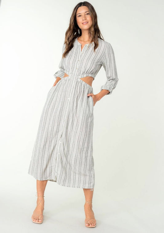 Fallon Cutout Striped Midi Dress