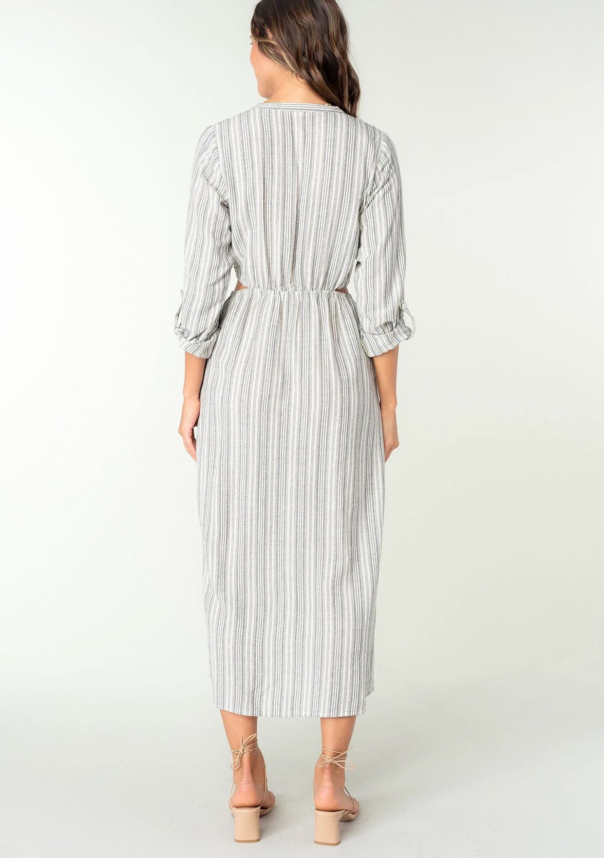 Fallon Cutout Striped Midi Dress