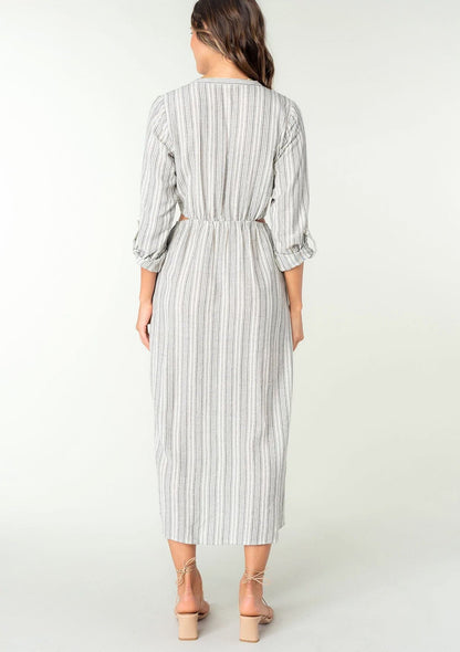 Fallon Cutout Striped Midi Dress