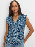Shibori Lilies Soft Sleeve Knit Top