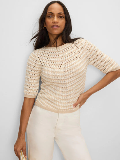 Crochet Stripe Sweater