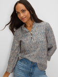 Sun Speckle Ruffle Neck Top