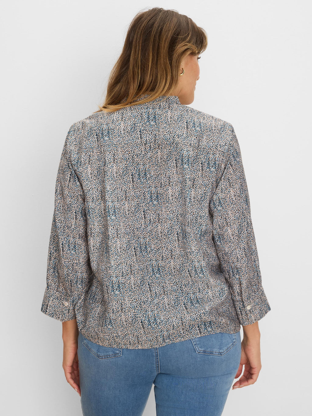 Sun Speckle Ruffle Neck Top