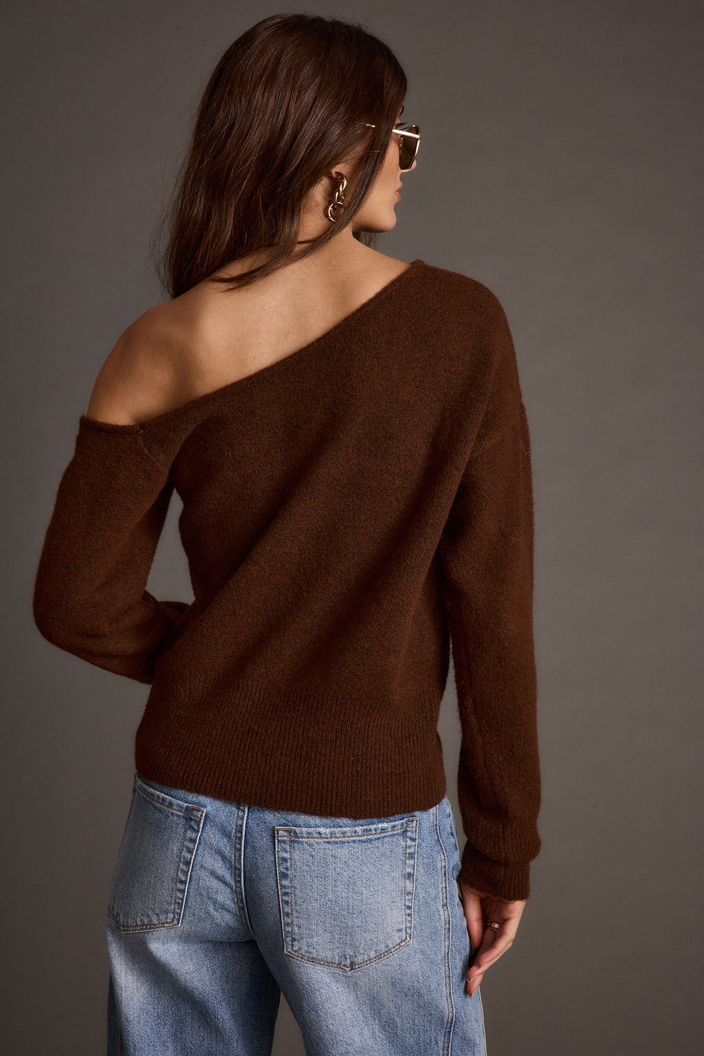 Margot Cinnamon Asymmetrical Sweater