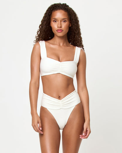Marlee Bikini Top - Ribbed Cream