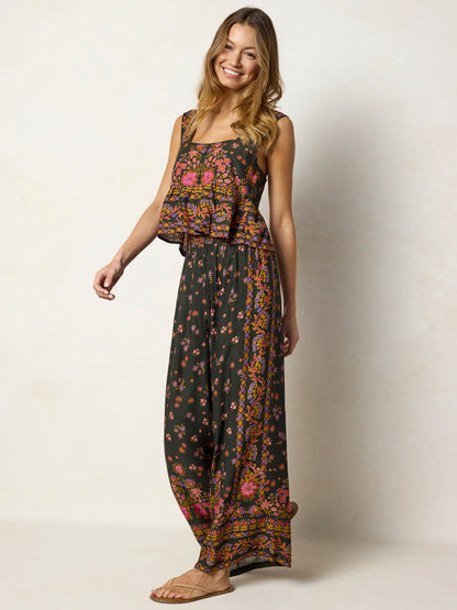 Tricia Top - Blooming Bandana Charcoal