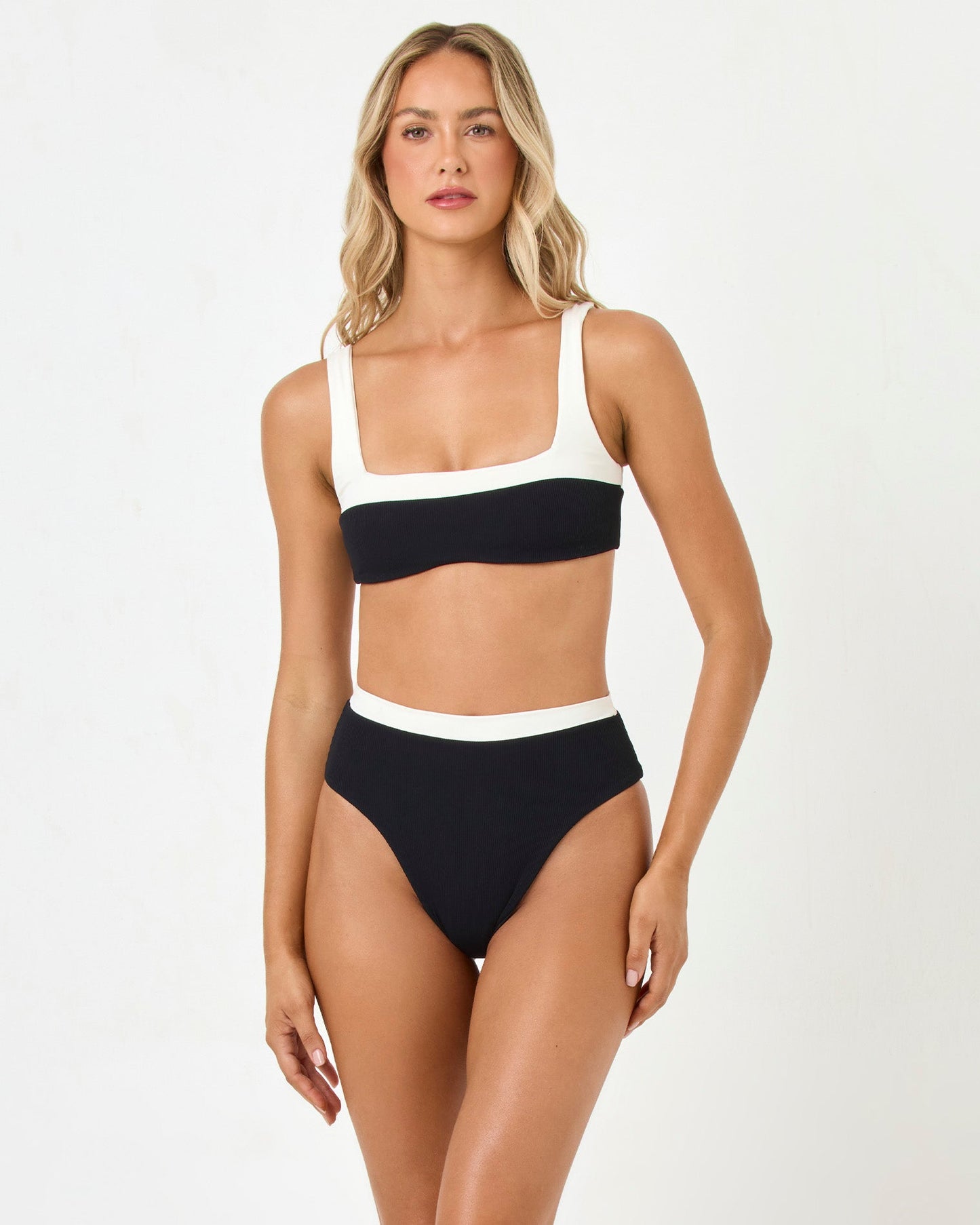Zuri Bikini Top - Black-Cream