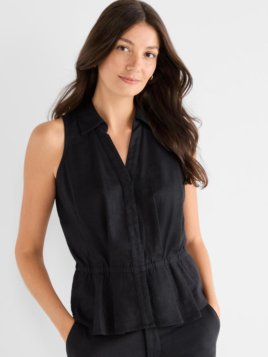 Stretch Linen Cinch Vest