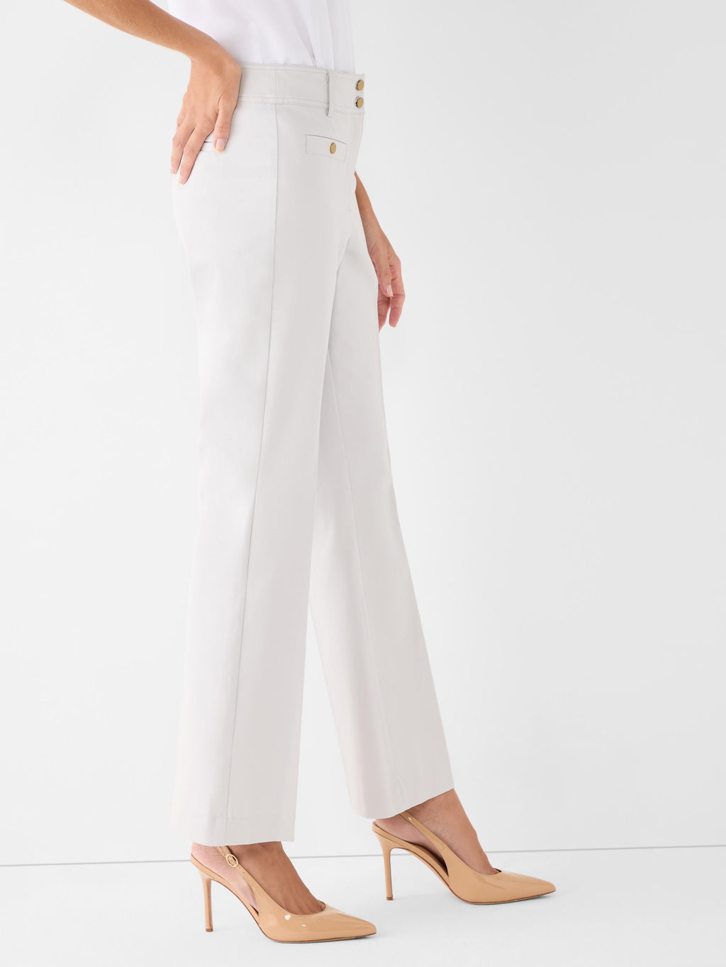 Plaza Demi Boot Cotton Bi-Stretch Button Pant