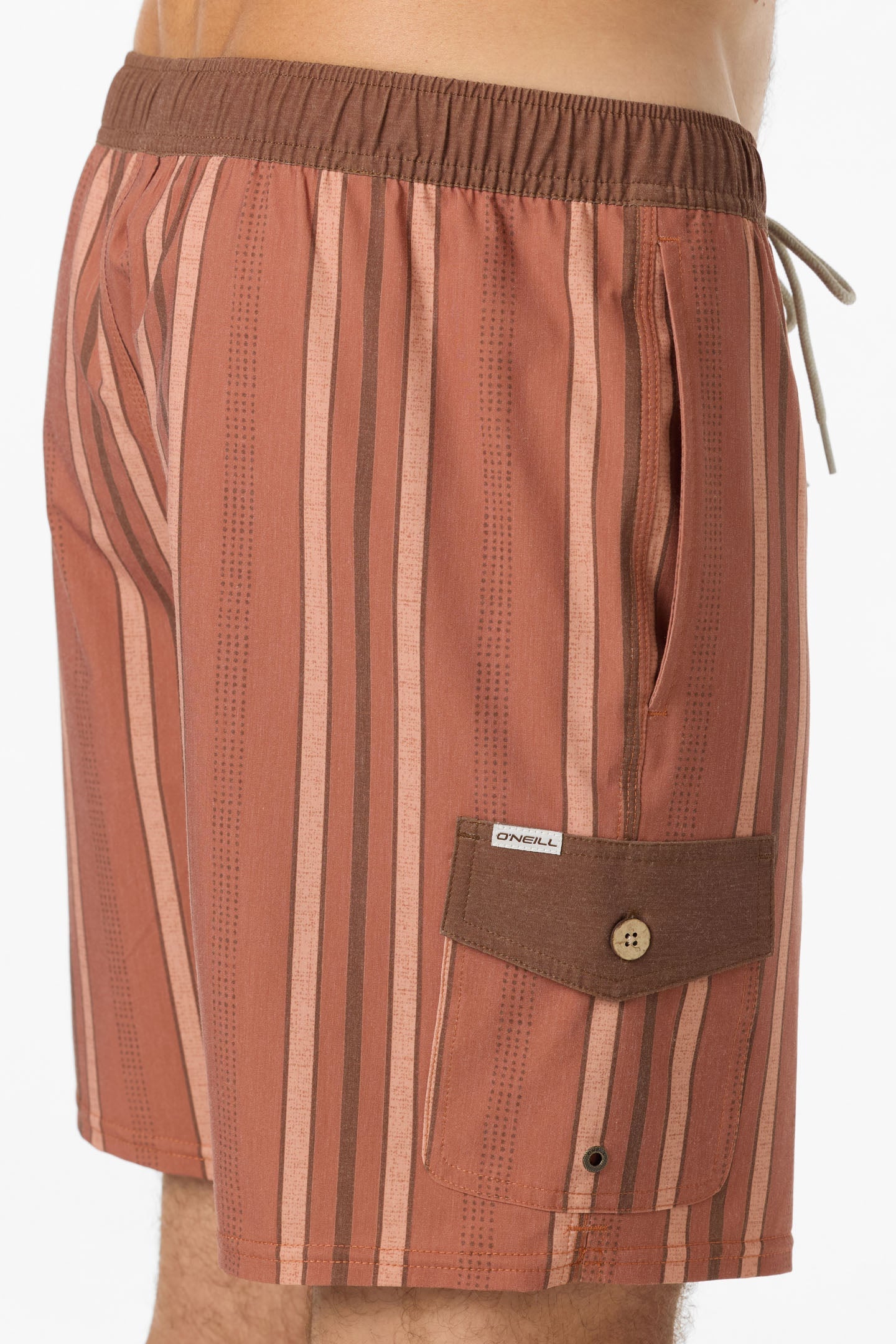 Hermosa Retro Elastic Waist 17" Swim Trunks