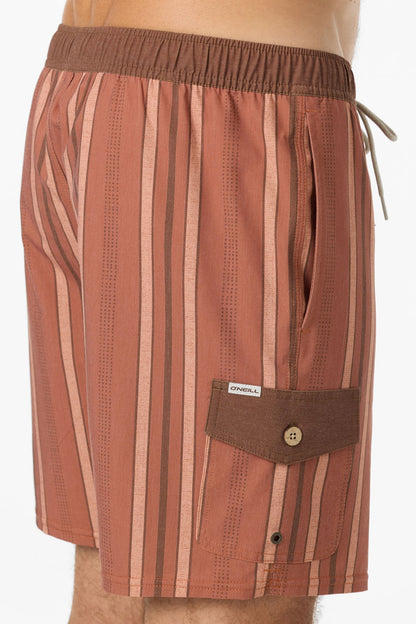 Hermosa Retro Elastic Waist 17" Swim Trunks
