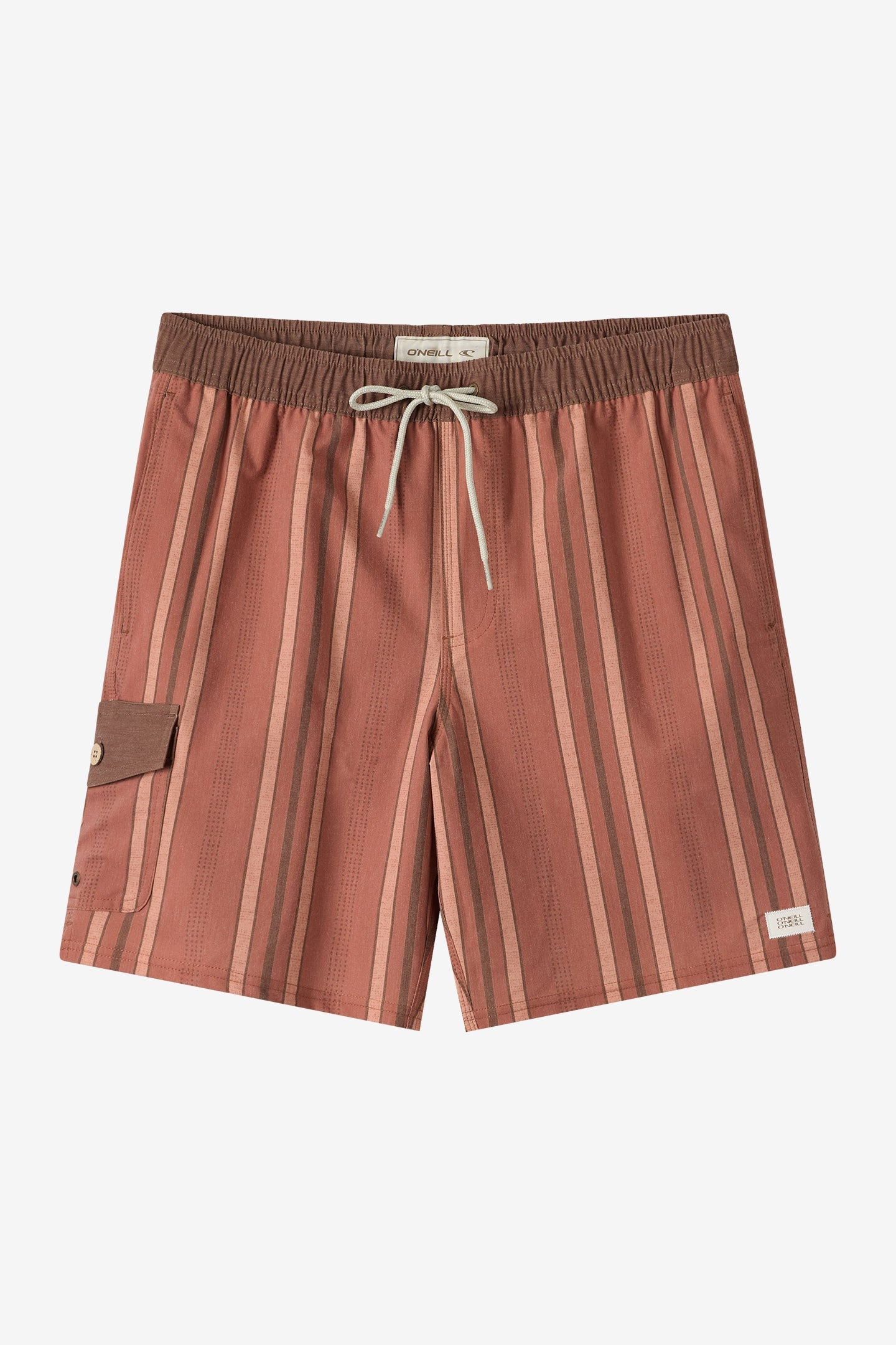 Hermosa Retro Elastic Waist 17" Swim Trunks