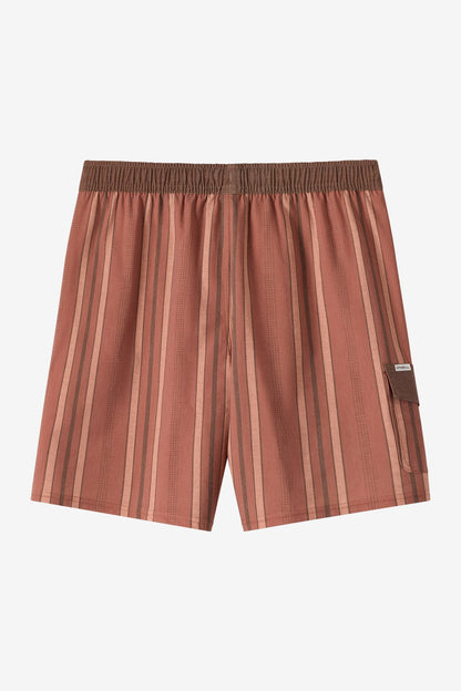 Hermosa Retro Elastic Waist 17" Swim Trunks