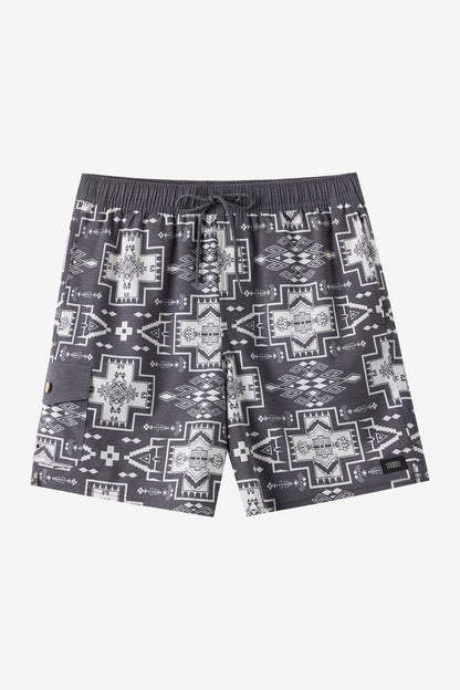 Hermosa Retro 17" Elastic Waist Trunk Swim Trunks