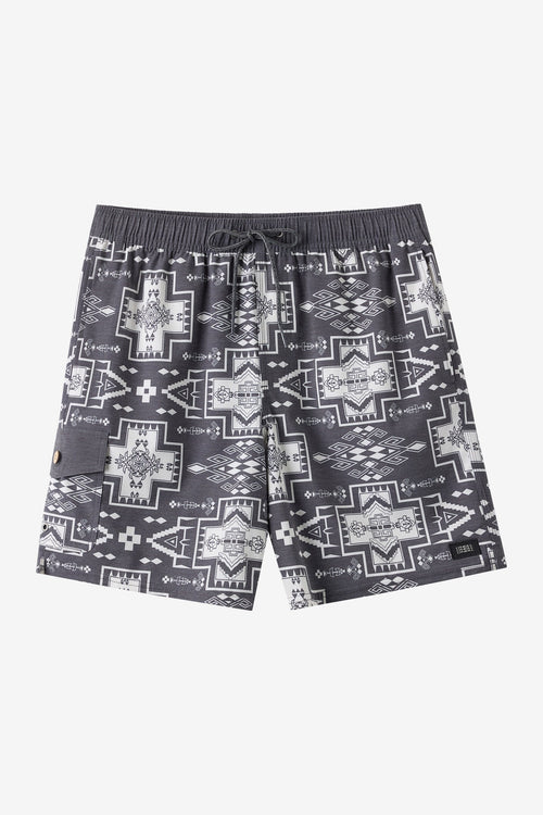 Hermosa Retro 17" Elastic Waist Trunk Swim Trunks