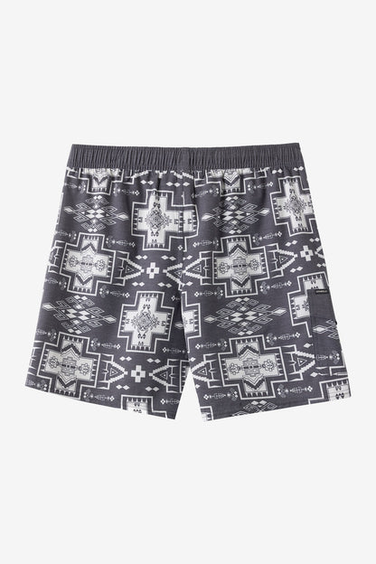 Hermosa Retro 17" Elastic Waist Trunk Swim Trunks