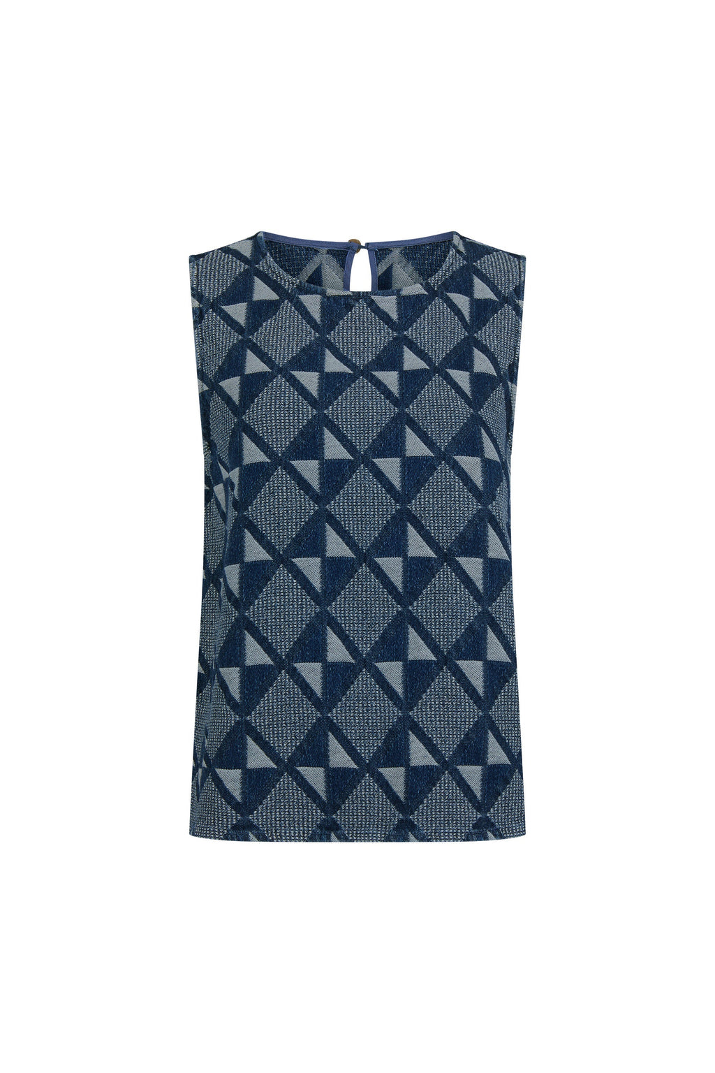 Sim Top In Abstract Denim