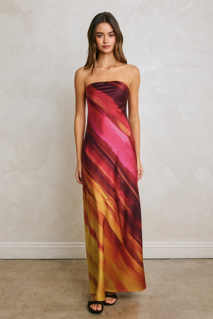 Waitlist 8/2 • Lori Sleeveless Stripe Print Maxi Dress Red