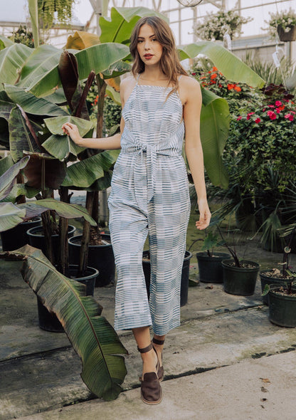 Aleda Striped Tie Front Jumpsuit