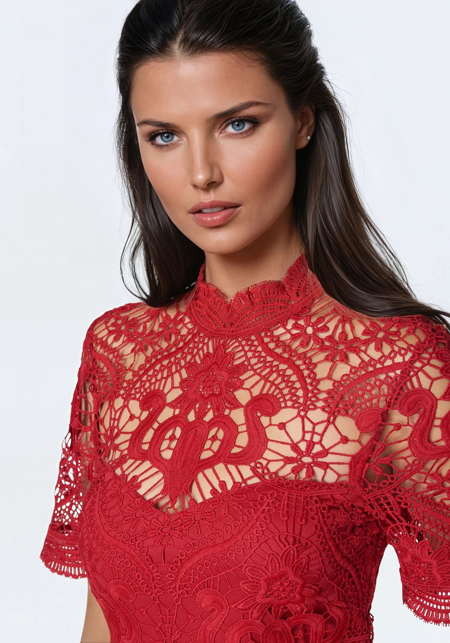 Flounce Lace Mini Dress