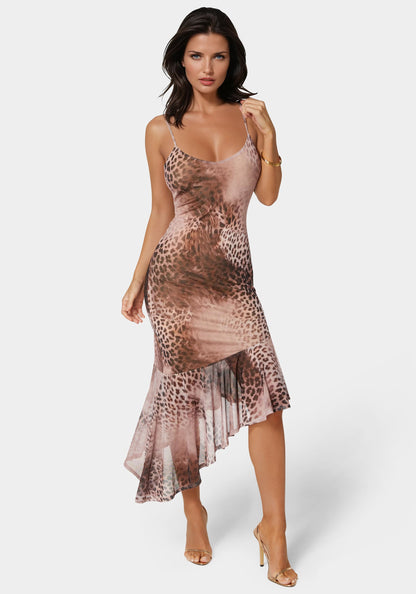 Cascade High Low Mesh Dress