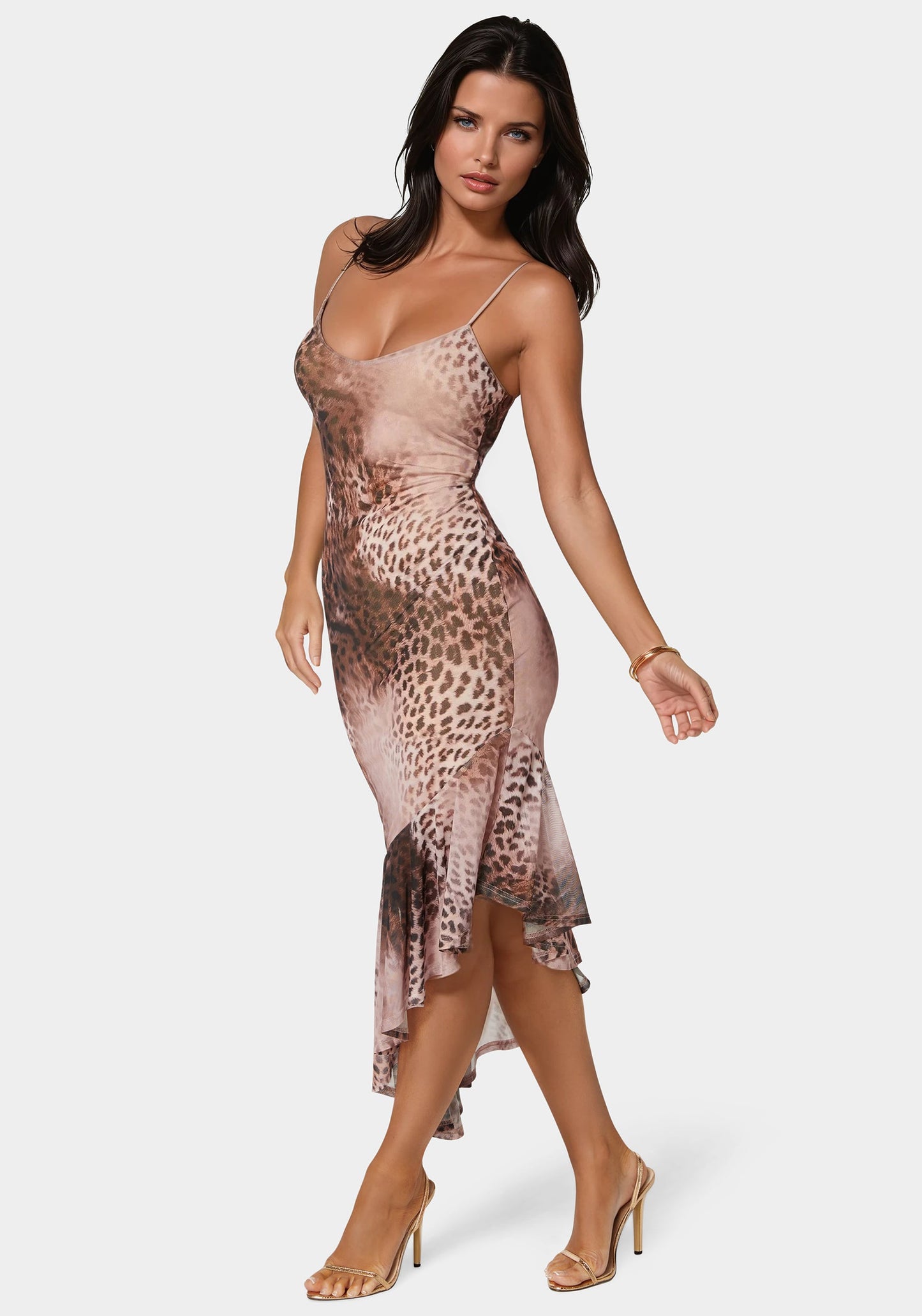 Cascade High Low Mesh Dress
