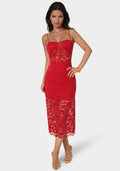 Lace Corset Midi Dress