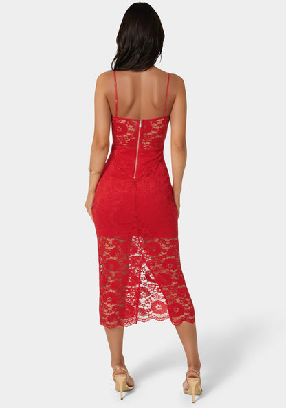 Lace Corset Midi Dress