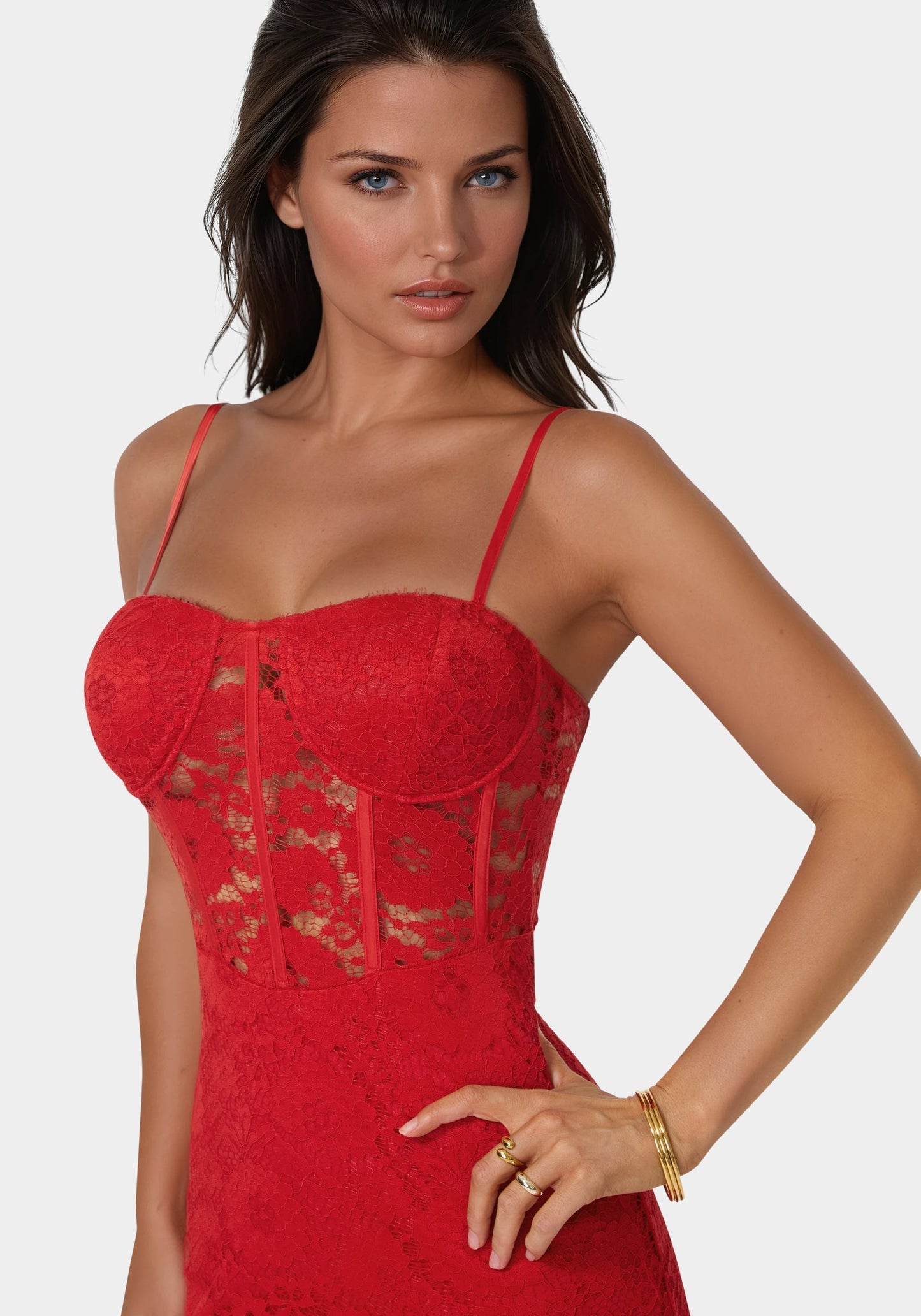 Lace Corset Midi Dress