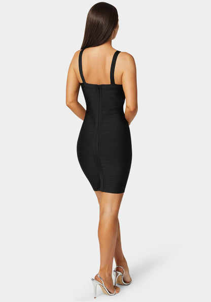 V-Neck Strap Bandage Dress