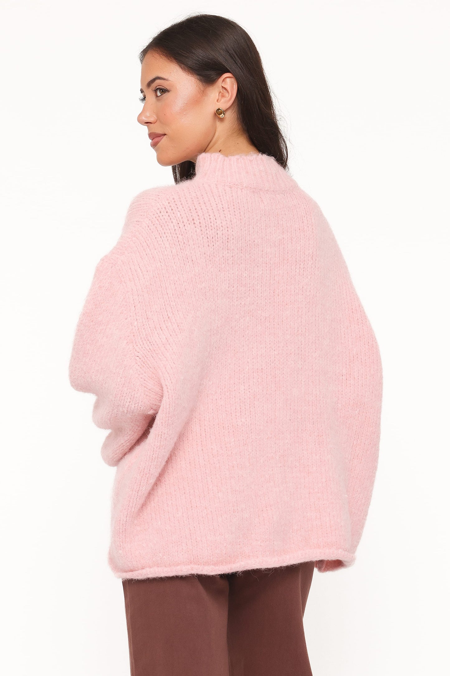 Cinzia Mockneck Knit Sweater - Pink