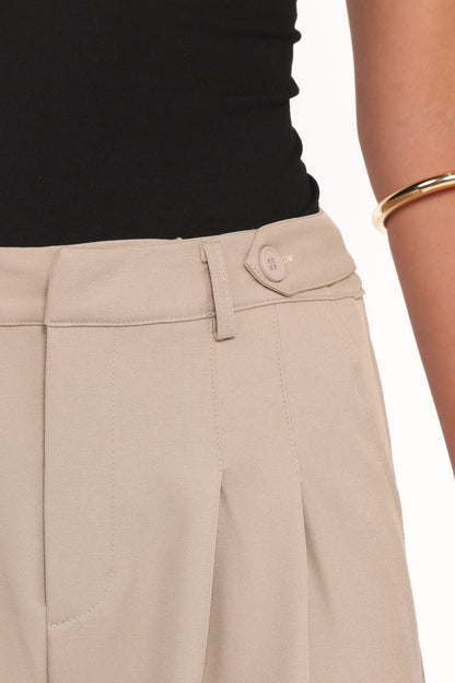 Adrian Adjustable Waist Pants - Taupe