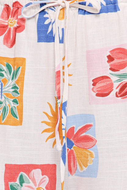 Amicia Wide Leg Pant - Tulip Stamp